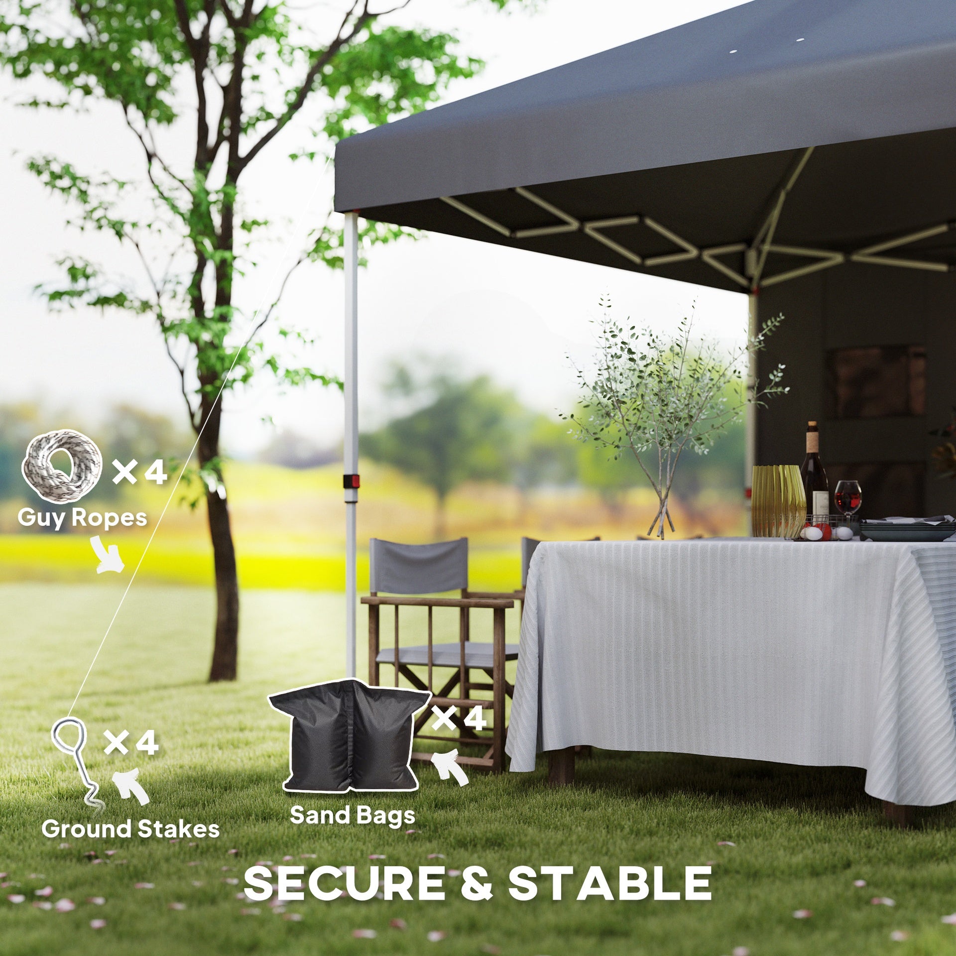 Outsunny 10' x 10' Pop Up Canopy Tent w/ Sidewall, UPF50+ Height Adjustable Instant Sun Shelter w/ Storage Pockets, Dark Gray