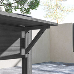 Outsunny Wood Raised Garden Box, Elevated Garden Bed with Side Table, Bottom Shelf, Bed Liners and Drainage Holes, Gray