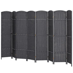 HOMCOM Folding Room Divider Screen 8 Panel 5.6' Tall Privacy Screen Freestanding Room Partition for Home Office, Charcoal Gray