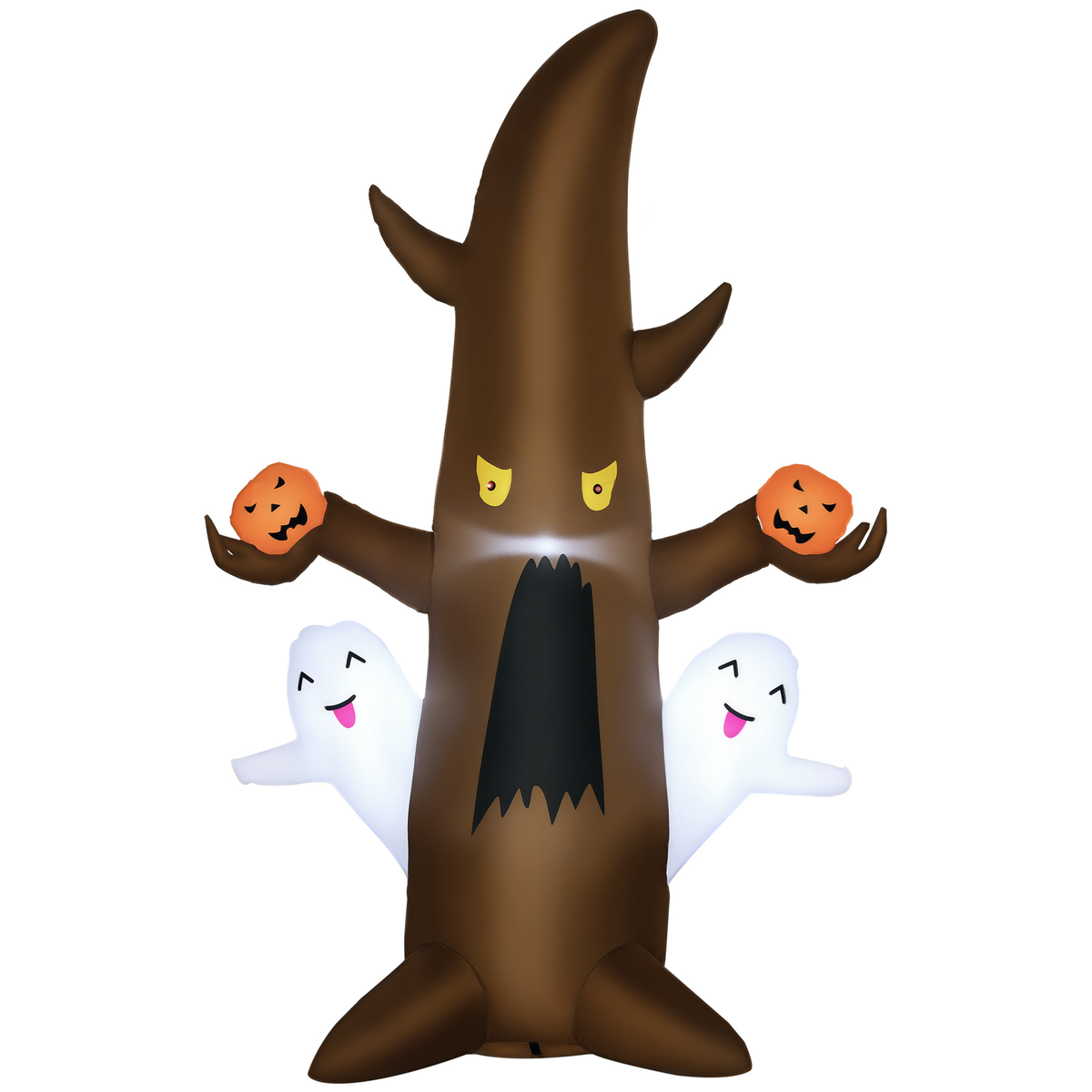 Outsunny 5' Halloween Inflatables Outdoor Decorations Ghost Tree with Pumpkins, Blow-Up LED Yard Decor Indoor Outdoor for Garden, Lawn, Party, Holiday