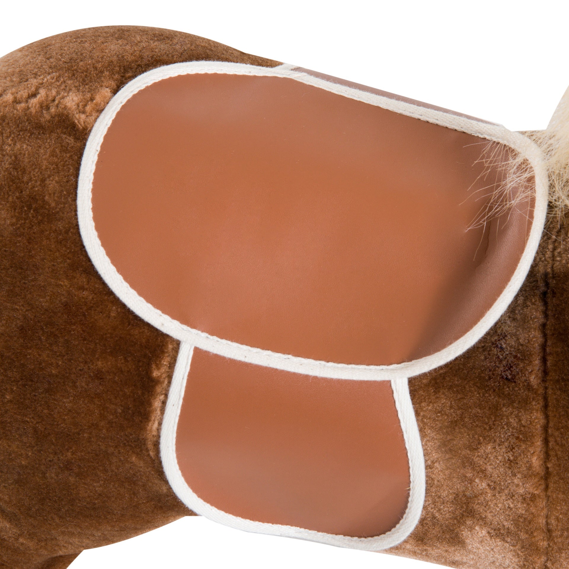 Qaba Kids Ride on Rocking Horse Toddler Plush Toy with Realistic Sounds for 3 Years Old Children - Brown