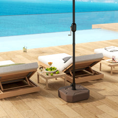 Outsunny Square Patio Umbrella Base Holder, Heavy Duty Outdoor Umbrella Stand Base, Filled Up to 55lbs with Sand or 44lbs with Water for Garden, Poolside, Brown