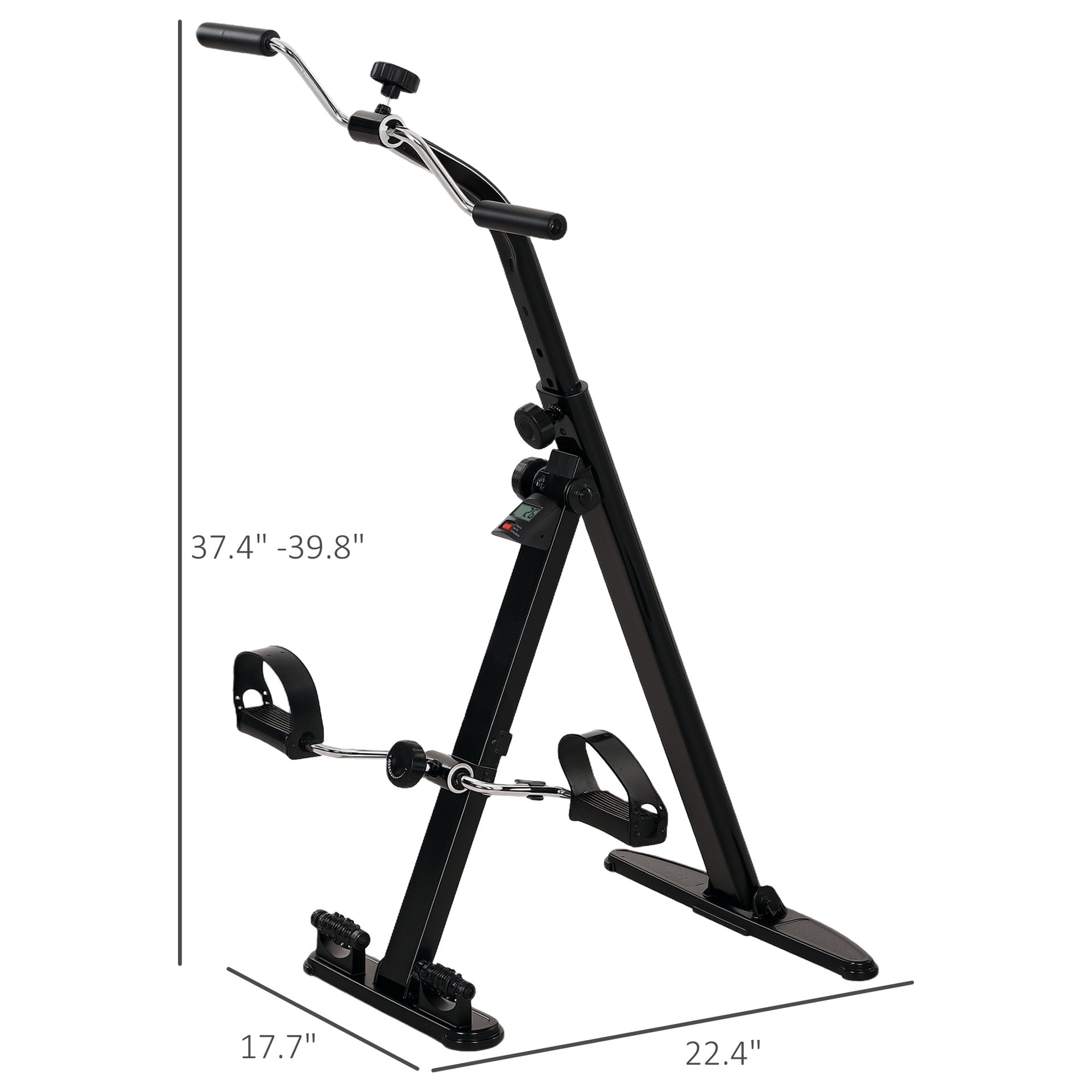 Soozier Seated Pedal Exerciser, Foldable Leg Exercise Bike with LCD Monitor for Seniors Elderly, Rehabilitation Recovery Therapy