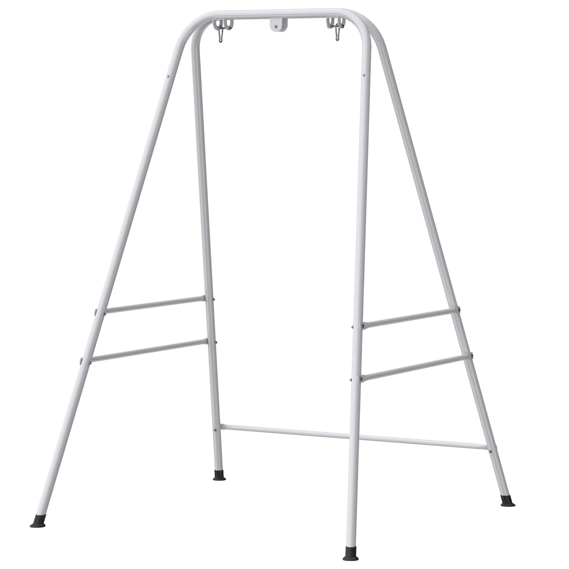 Outsunny Hammock Chair Stand  Indoor and Outdoor Use with Anti-Slip Foot Pads, 2 Carabiners, White