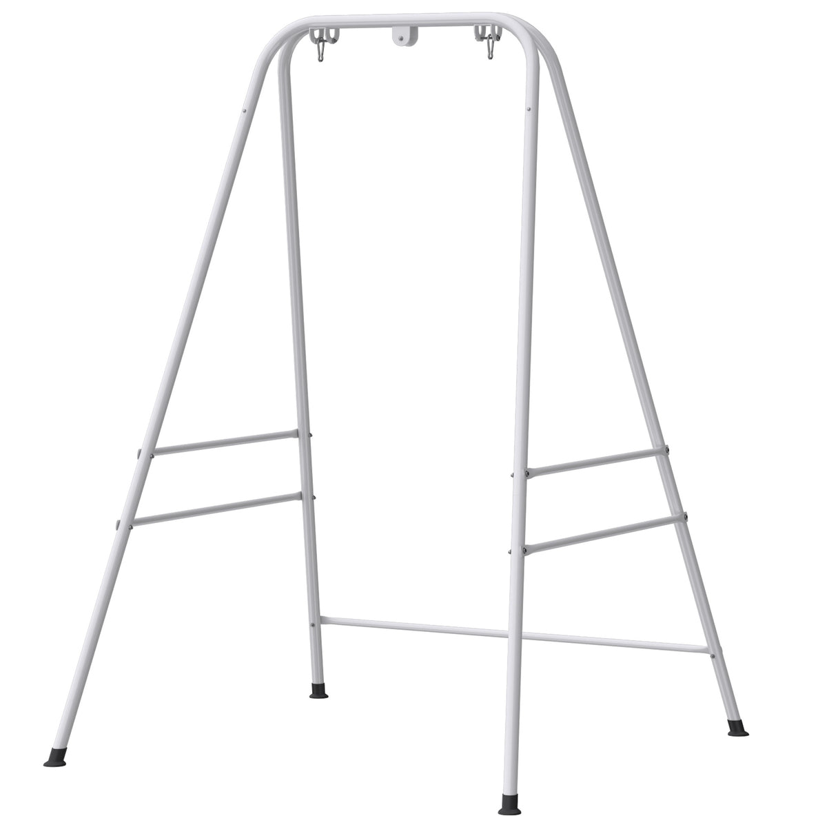 Outsunny Hammock Chair Stand  Indoor and Outdoor Use with Anti-Slip Foot Pads, 2 Carabiners, White