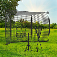 Soozier Softball and Baseball Net with Strike Zone, Tee, Caddy, and Portable Carry Bag for Pitching and Hitting Training