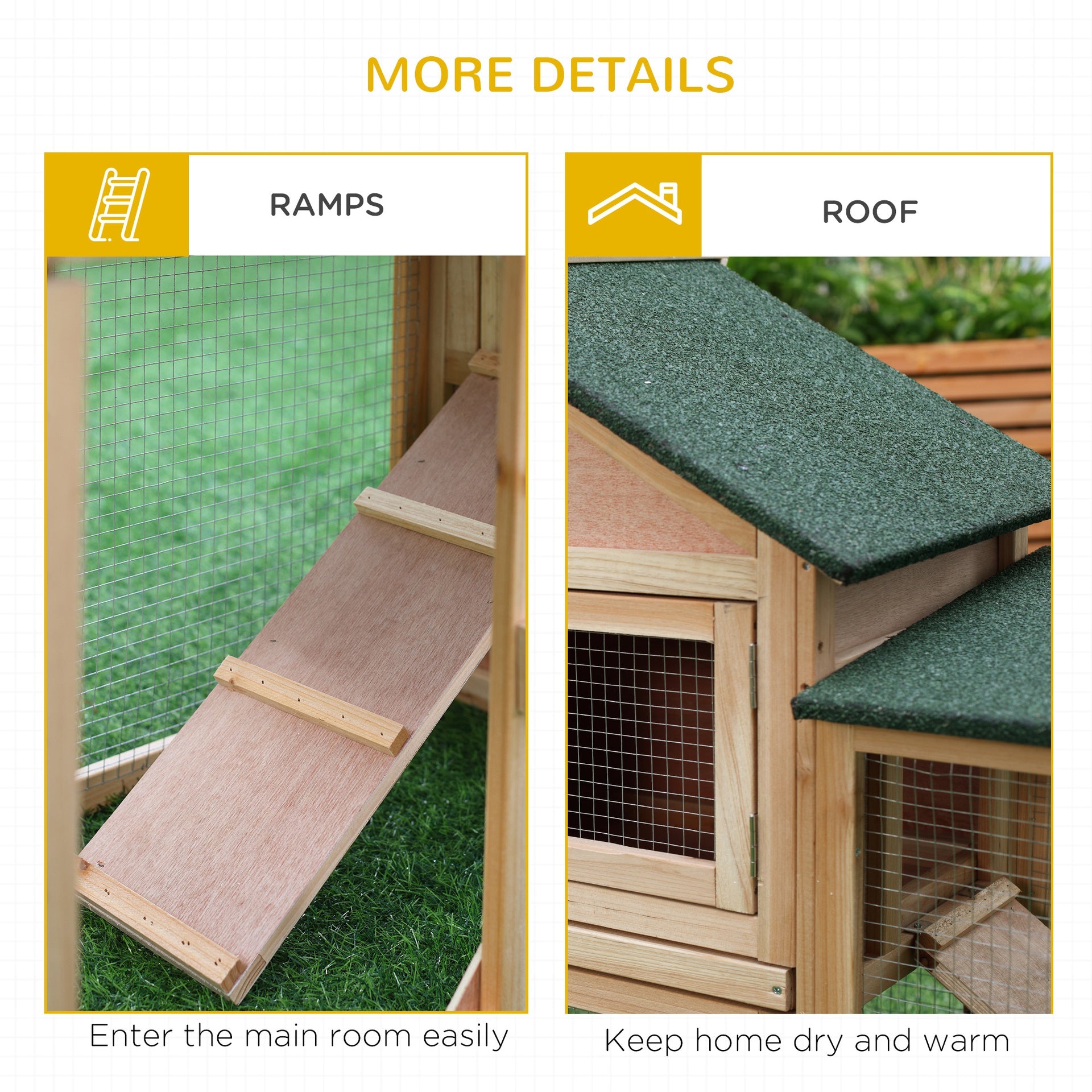 PawHut Rabbit Cage Outdoor, Rabbit House 83" 2 Story Deluxe XL Wooden Rabbit Hutch Big Bunny Cage w/ Ladder and Run