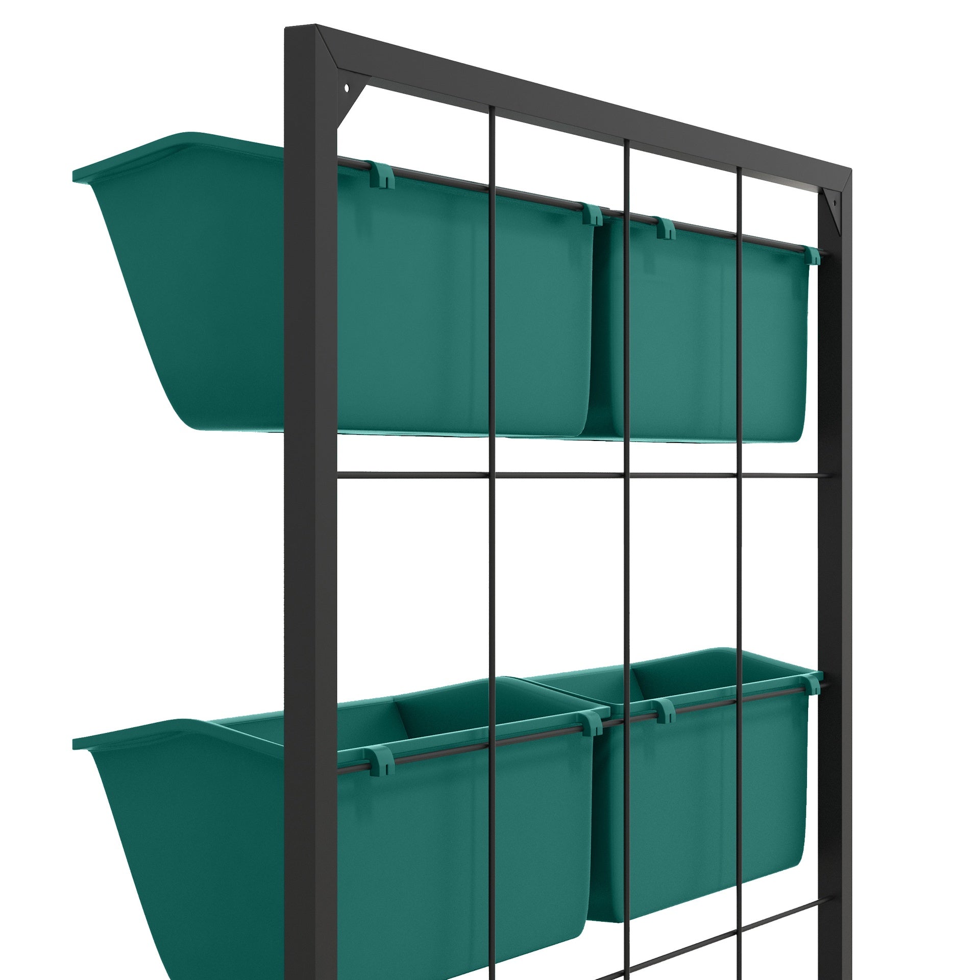 Outsunny 3-Tier Hanging Planter with 6 Pots for Indoor and Outdoor Use, Wall Planter, Self Draining & Wall Mounted, Green