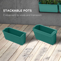 Outsunny 3-Tier Hanging Planter with 6 Pots for Indoor and Outdoor Use, Wall Planter, Self Draining & Wall Mounted, Green