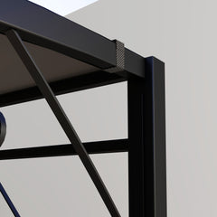 Outsunny 10' x 8' Outdoor Pergola and Patio Gazebo for Garden, Camper, Deck, Doors and Windows, Dark Gray