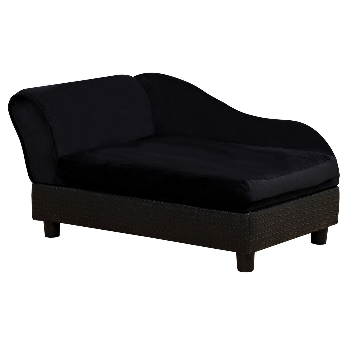 PawHut Pet Sofa Bed Couch with Storage, Pet Sofa for Cats and Small Dogs, Black