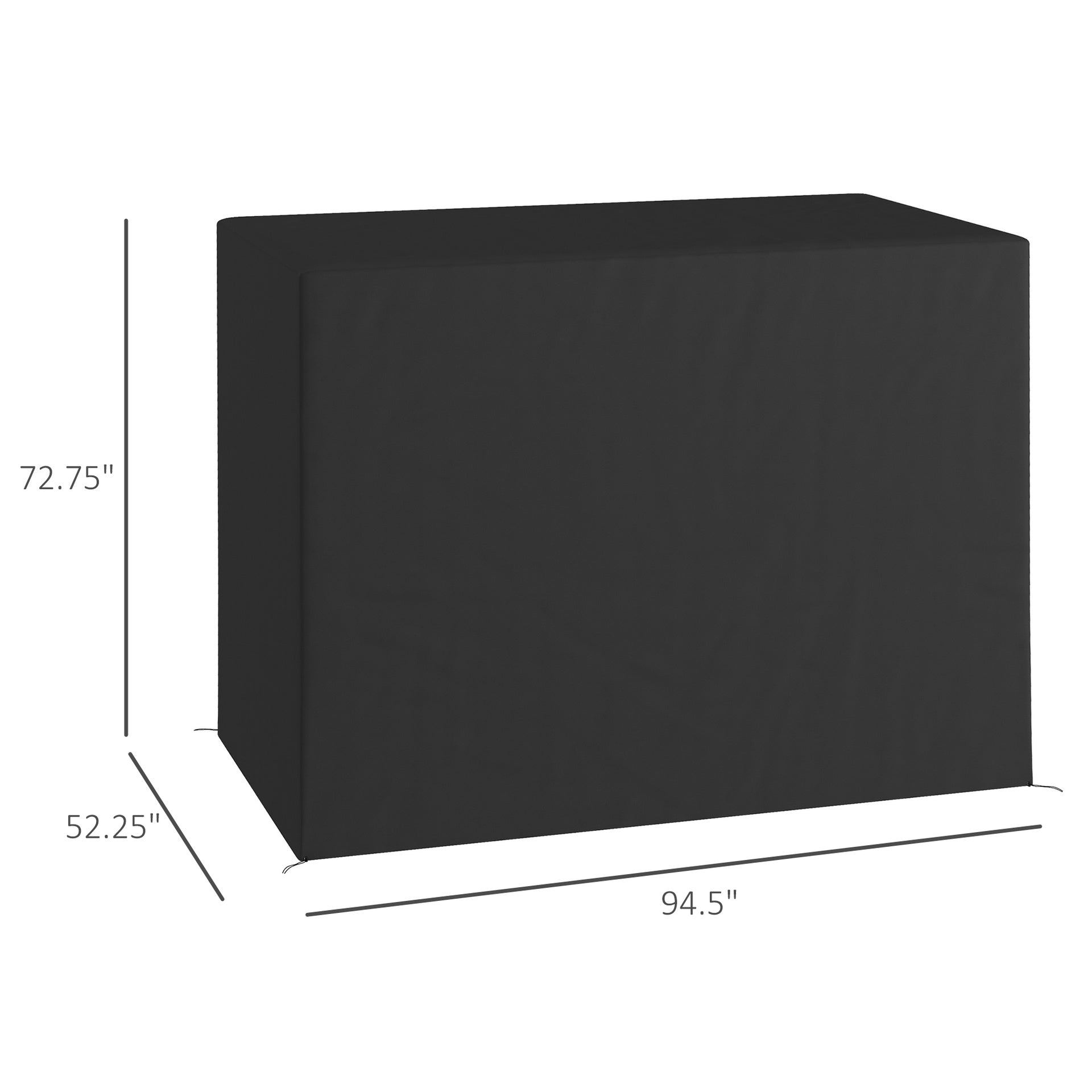 Outsunny 600D Oxford 3-Seater Patio Swing Cover Outdoor Swing Chair Cover Rain Protection Waterproof Anti-UV, Dark Gray