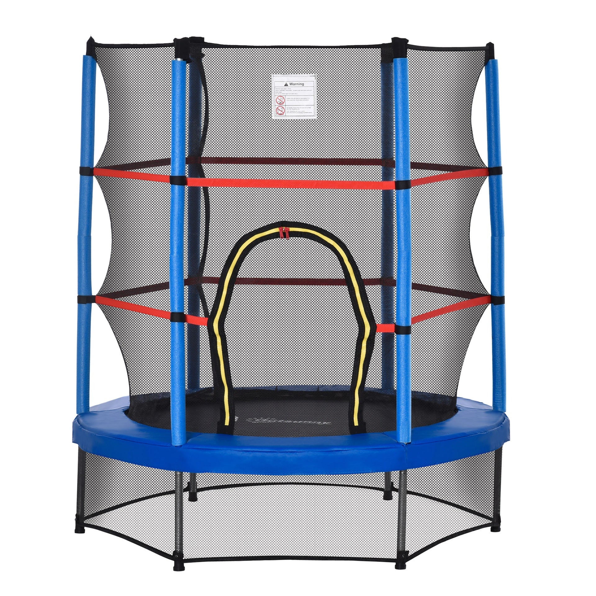 Outsunny Φ5FT Kids Trampoline with Enclosure Net for Age 3 to 6 Years Blue