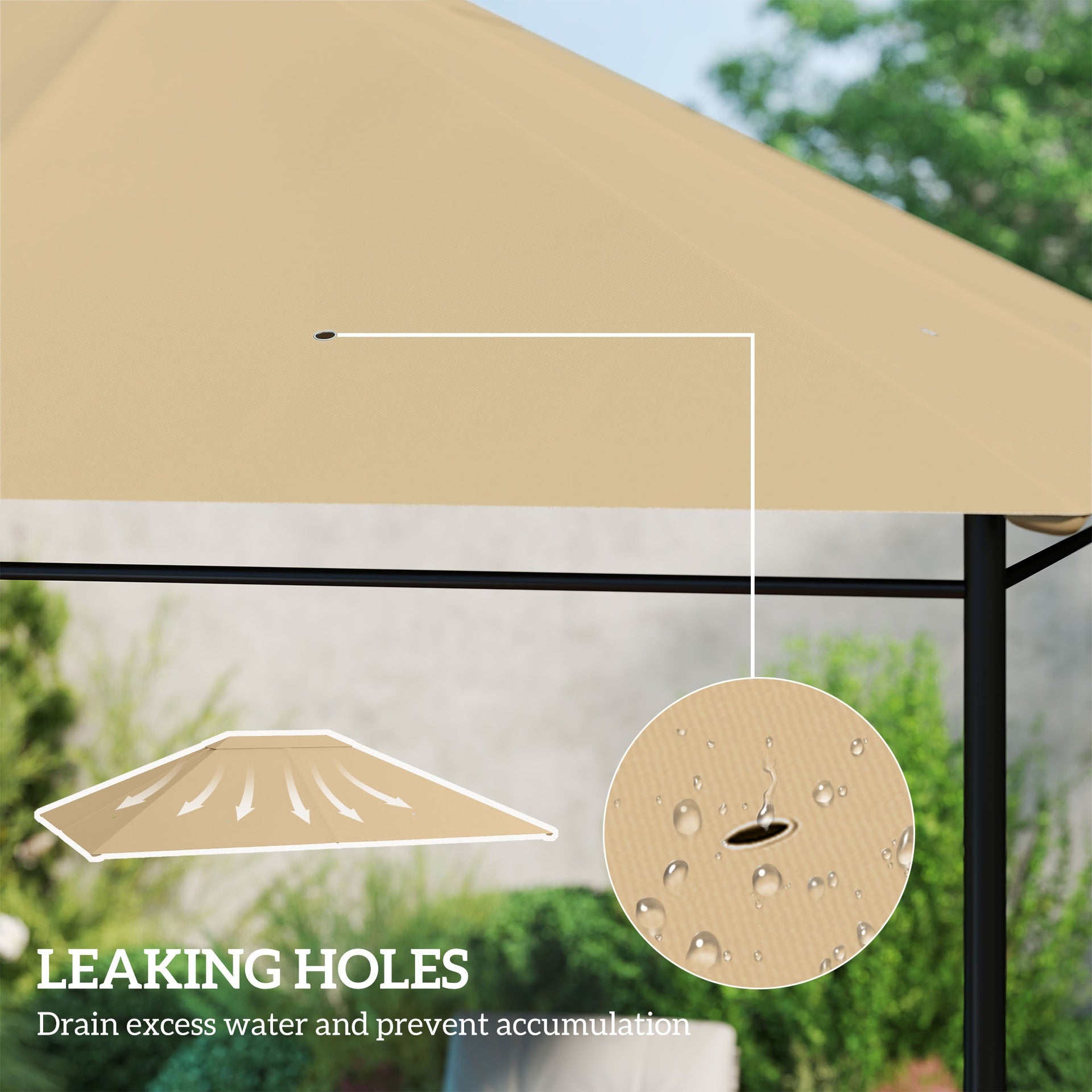 Outsunny 10' x 13' Gazebo Canopy Replacement Roof for 84C-116, Khaki
