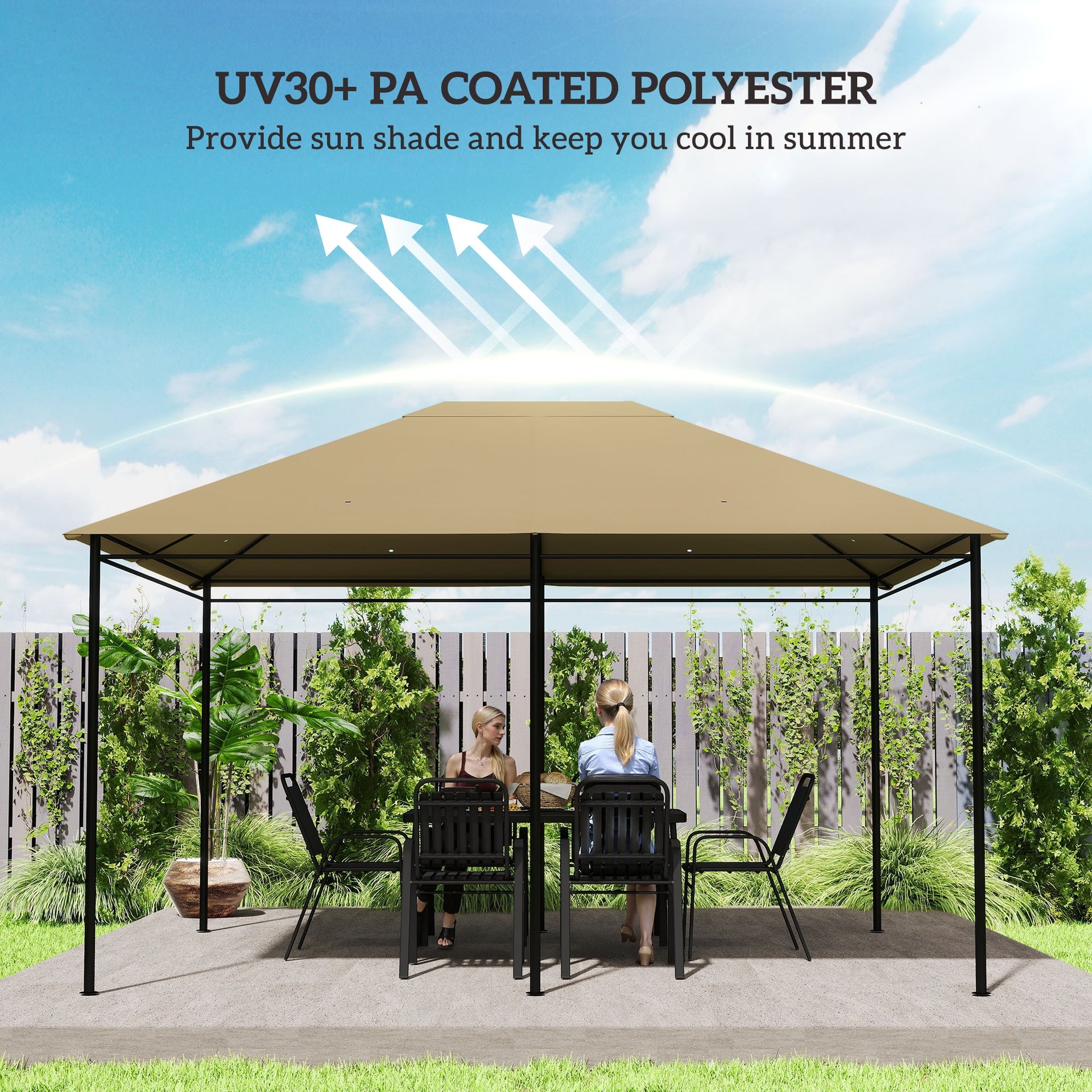 Outsunny 10' x 13' Gazebo Canopy Replacement Roof for 84C-116, Khaki