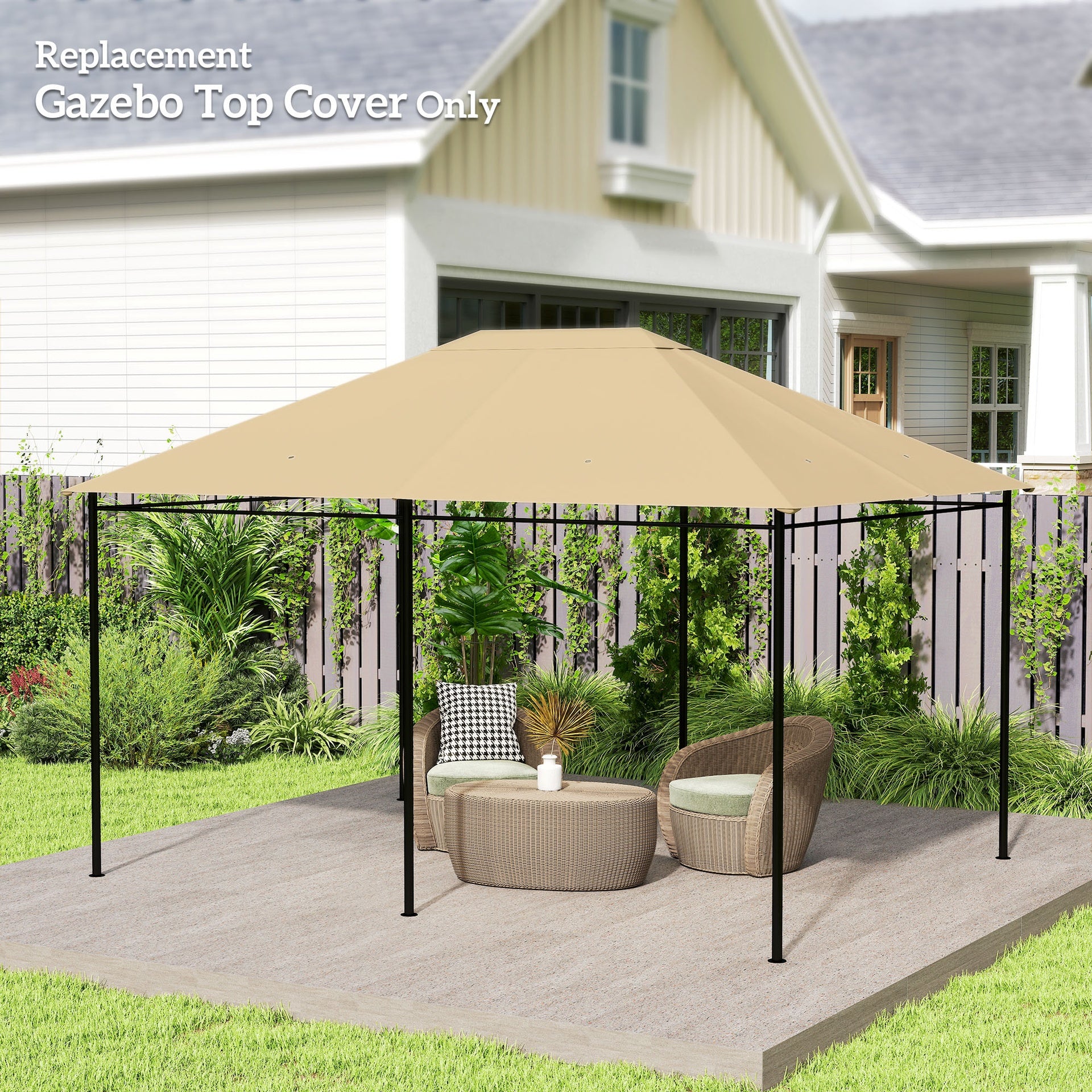 Outsunny 10' x 13' Gazebo Canopy Replacement Roof for 84C-116, Khaki