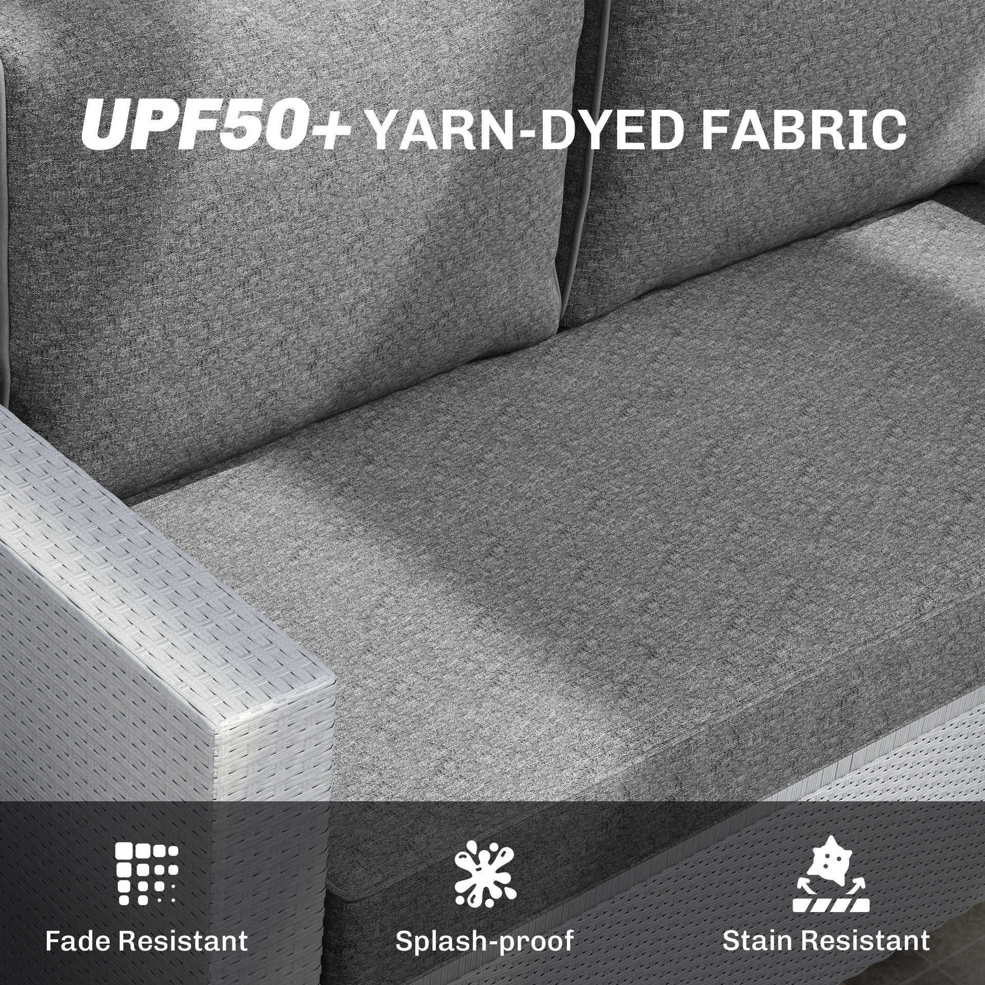 Outsunny 2 Seat Patio Furniture Cushions, 46x26x5 in, Thick Outdoor Loveseat Cushion Set with Removable Cover, Fade-Resistant Replacement Cushions for Outdoor Furniture, Couch, Bench, Swing, Gray