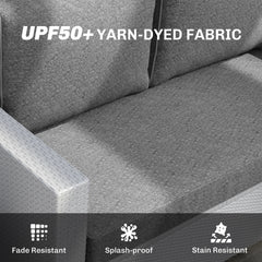 Outsunny 2 Seat Patio Furniture Cushions, 46x26x5 in, Thick Outdoor Loveseat Cushion Set with Removable Cover, Fade-Resistant Replacement Cushions for Outdoor Furniture, Couch, Bench, Swing, Gray