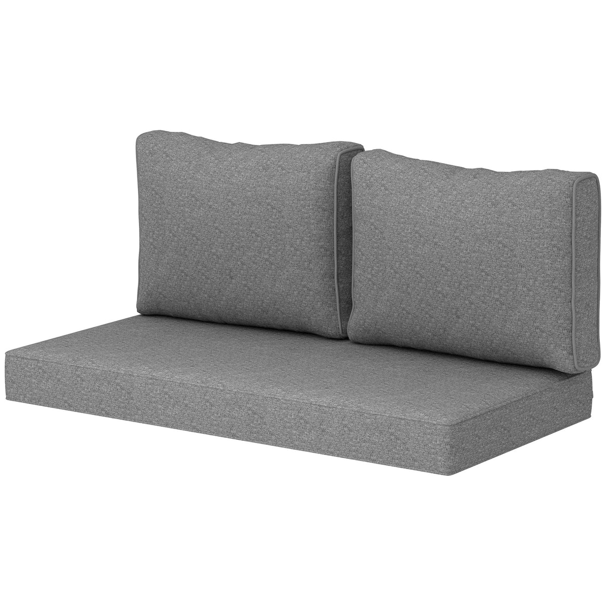 Outsunny 2 Seat Patio Furniture Cushions, 46x26x5 in, Thick Outdoor Loveseat Cushion Set with Removable Cover, Fade-Resistant Replacement Cushions for Outdoor Furniture, Couch, Bench, Swing, Gray