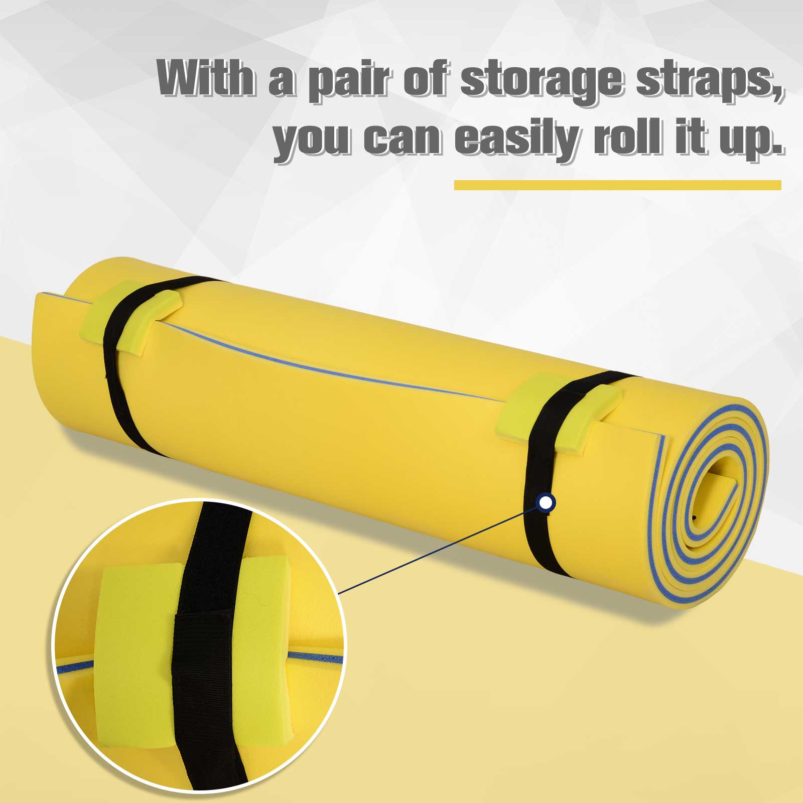HOMCOM Floating Water Mat Float Pad Used in Lake Pool Water Beach Sea Ocean Yellow