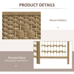 HOMCOM 4 Panel Folding Room Divider Portable Privacy Screen Wave Fiber Room Partition for Home Office Natural