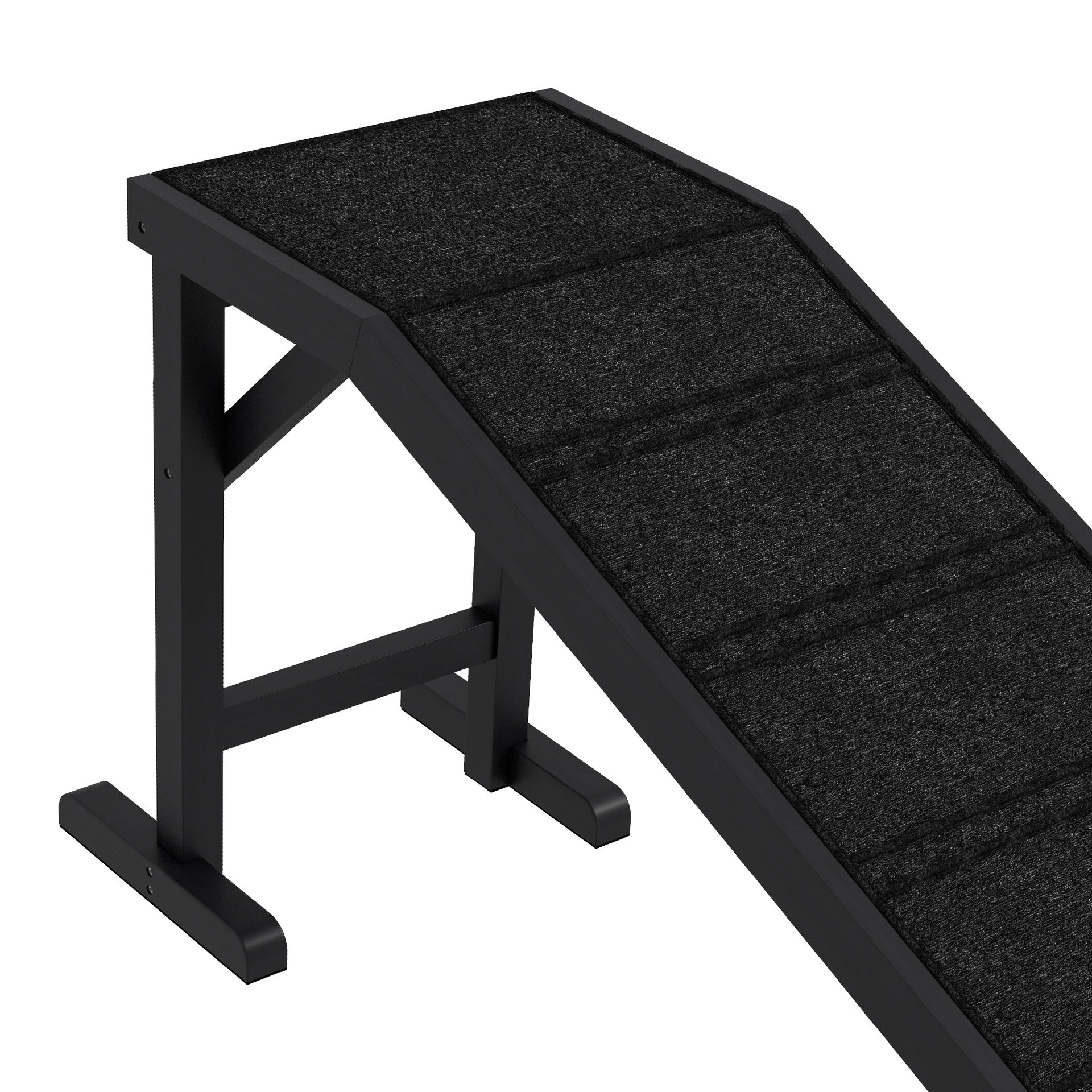 PawHut Dog Ramp w/ Non-Slip Carpet and Top Platform, 74" x 16" x 25", Black