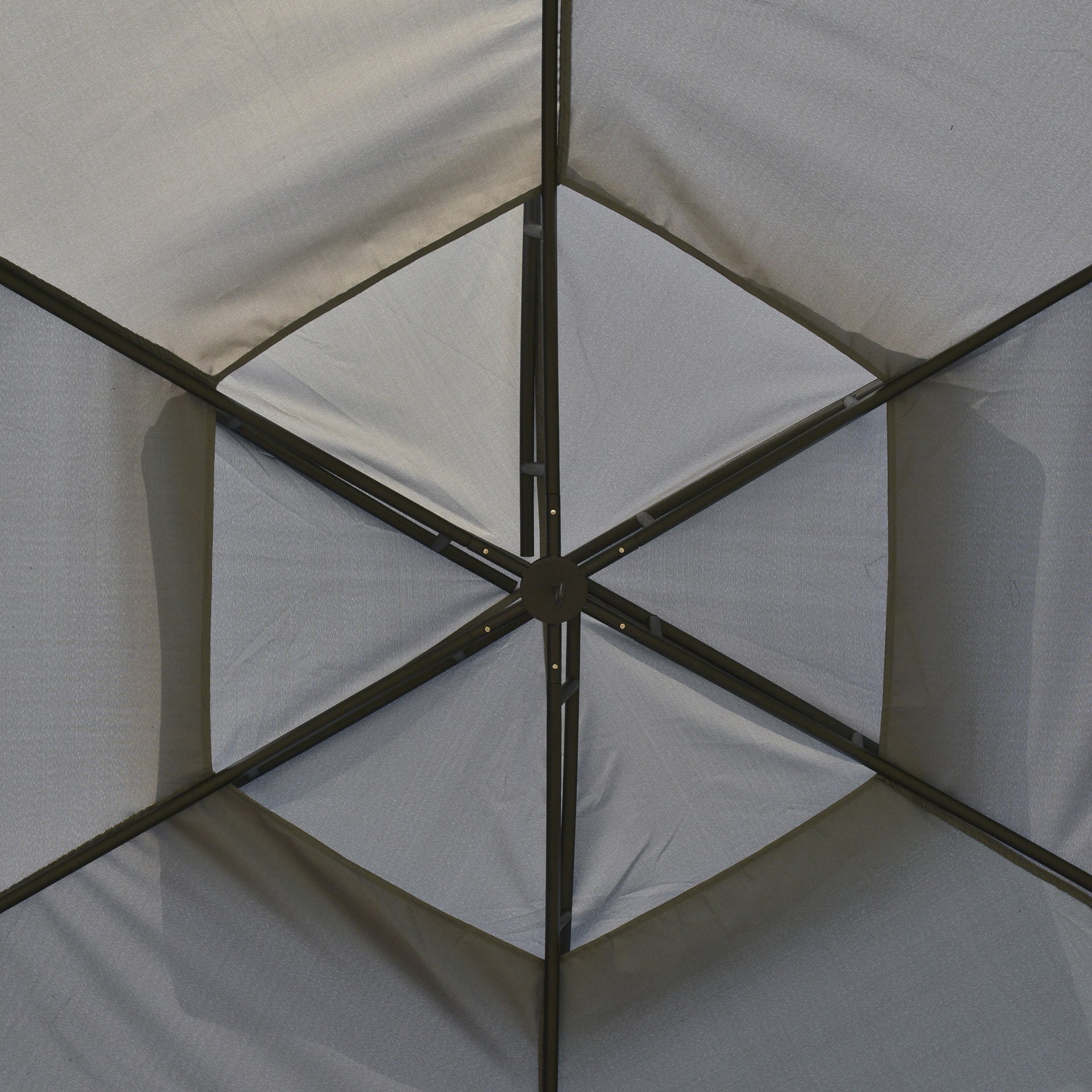 Outsunny 12' x 12' Round Outdoor Gazebo, Patio Dome Gazebo Canopy Shelter with Double Roof, Netting Sidewalls and Curtains, Zippered Doors, Strong Steel Frame, Grey
