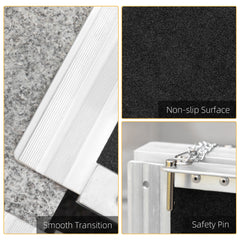 HOMCOM 6' Skidproof Portable Wheelchair Ramp for Home, Steps, Doorways, Carpeted Foldable Handicap Ramp, Threshold Ramp