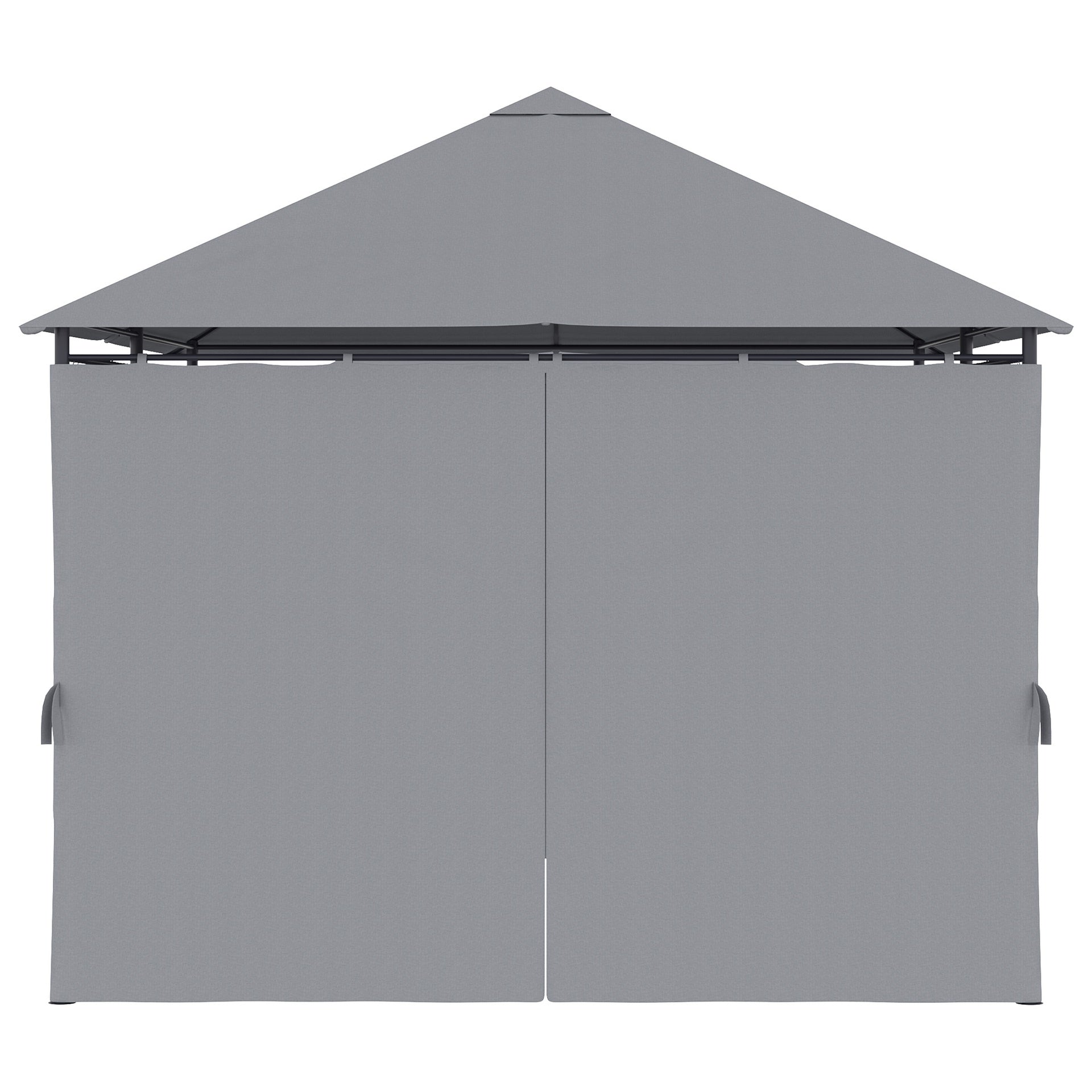 Outsunny 10' x 13' Outdoor Patio Gazebo, Canopy Shelter with 6 Removable Sidewalls & Steel Frame for Garden, Lawn, Backyard & Deck, Gray