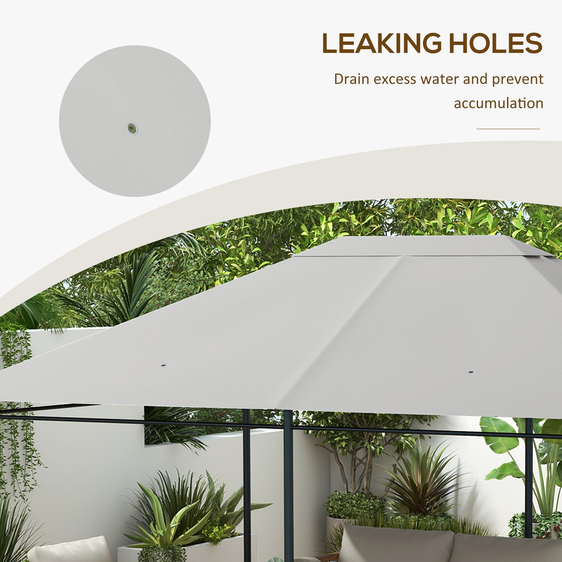 Outsunny 10' x 13' Gazebo Canopy Replacement Roof for 84C-116, Light Gray