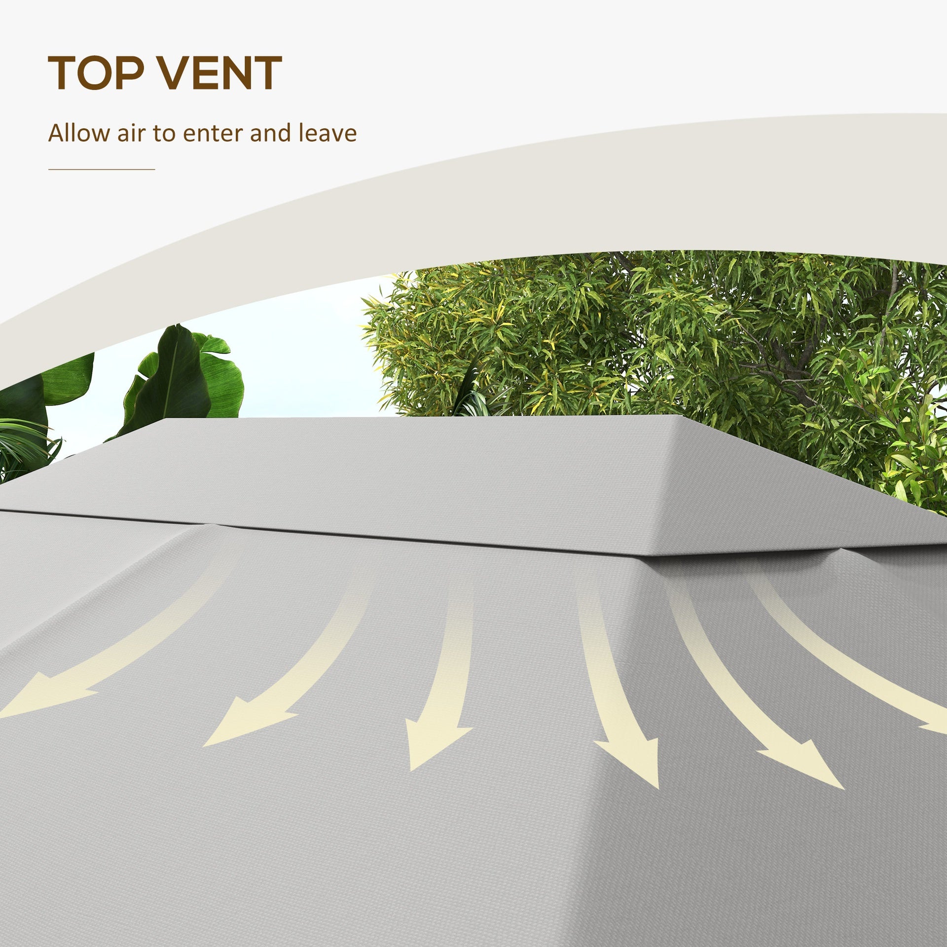 Outsunny 10' x 13' Gazebo Canopy Replacement Roof for 84C-116, Light Gray
