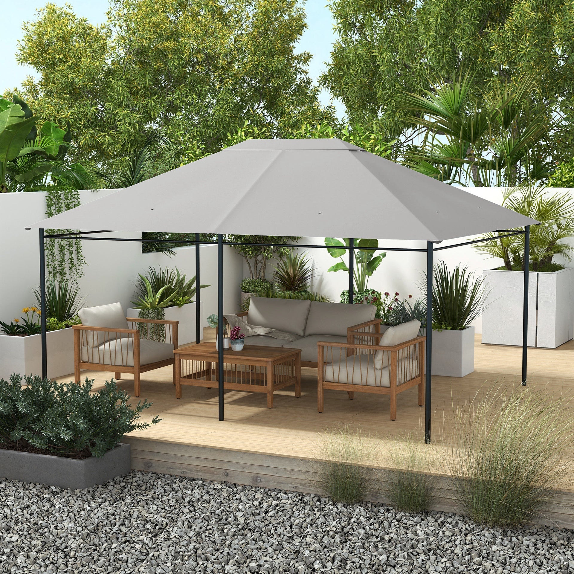 Outsunny 10' x 13' Gazebo Canopy Replacement Roof for 84C-116, Light Gray