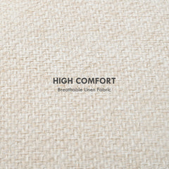 HOMCOM Round Ottoman Stool with Storage, Linen Fabric Upholstered Foot Stool with Padded Seat, Hidden Space and Wood Legs