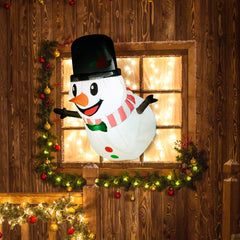 Outsunny 3.4' Inflatable Hanging Snowman w/ LED Lights, Blow-Up Outdoor Christmas Display for Party