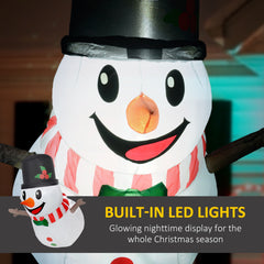 Outsunny 3.4' Inflatable Hanging Snowman w/ LED Lights, Blow-Up Outdoor Christmas Display for Party