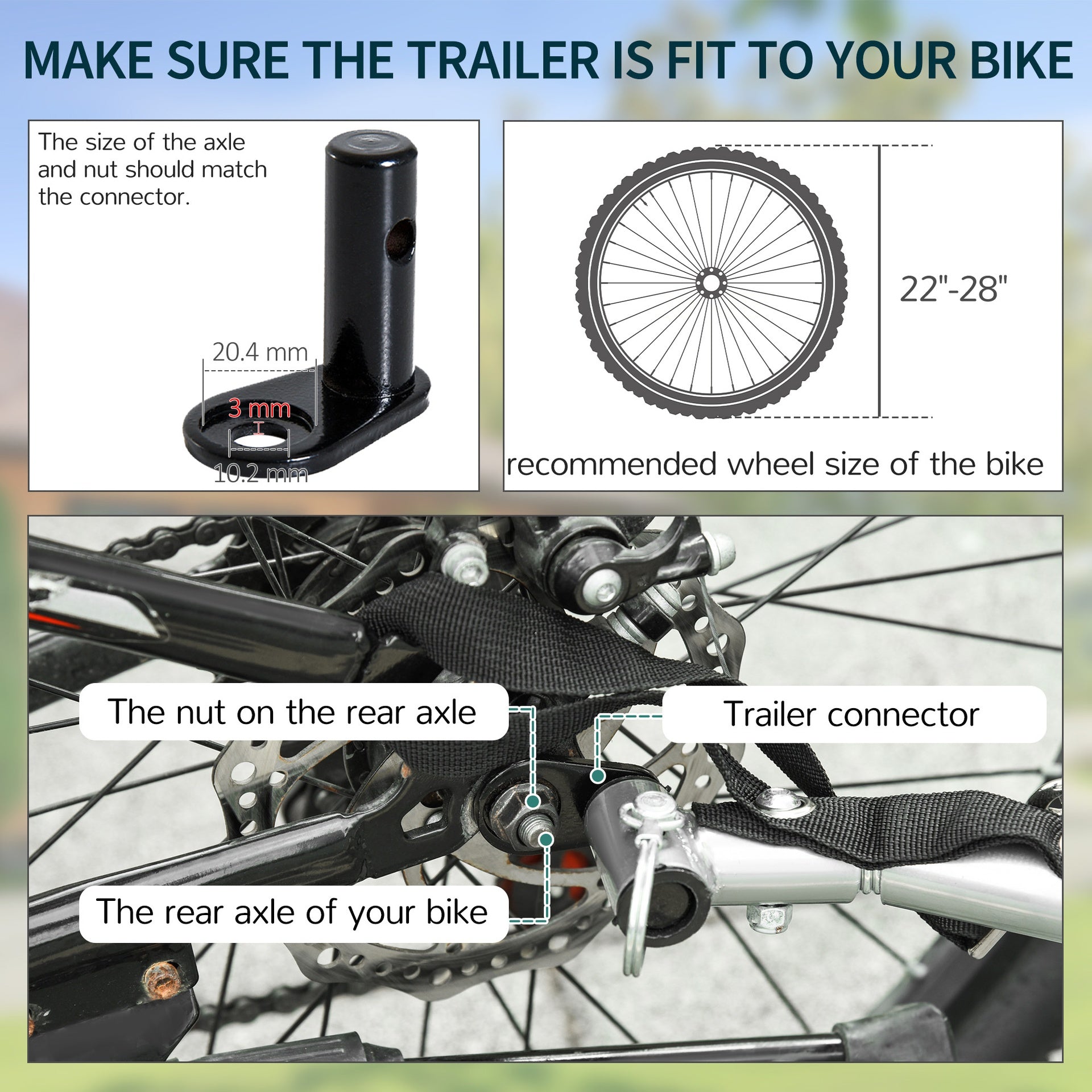 Aosom Bicycle Cargo Trailer, Two-Wheel Bike Luggage Wagon Trailer with Removable Cover, Wheel 20", Red