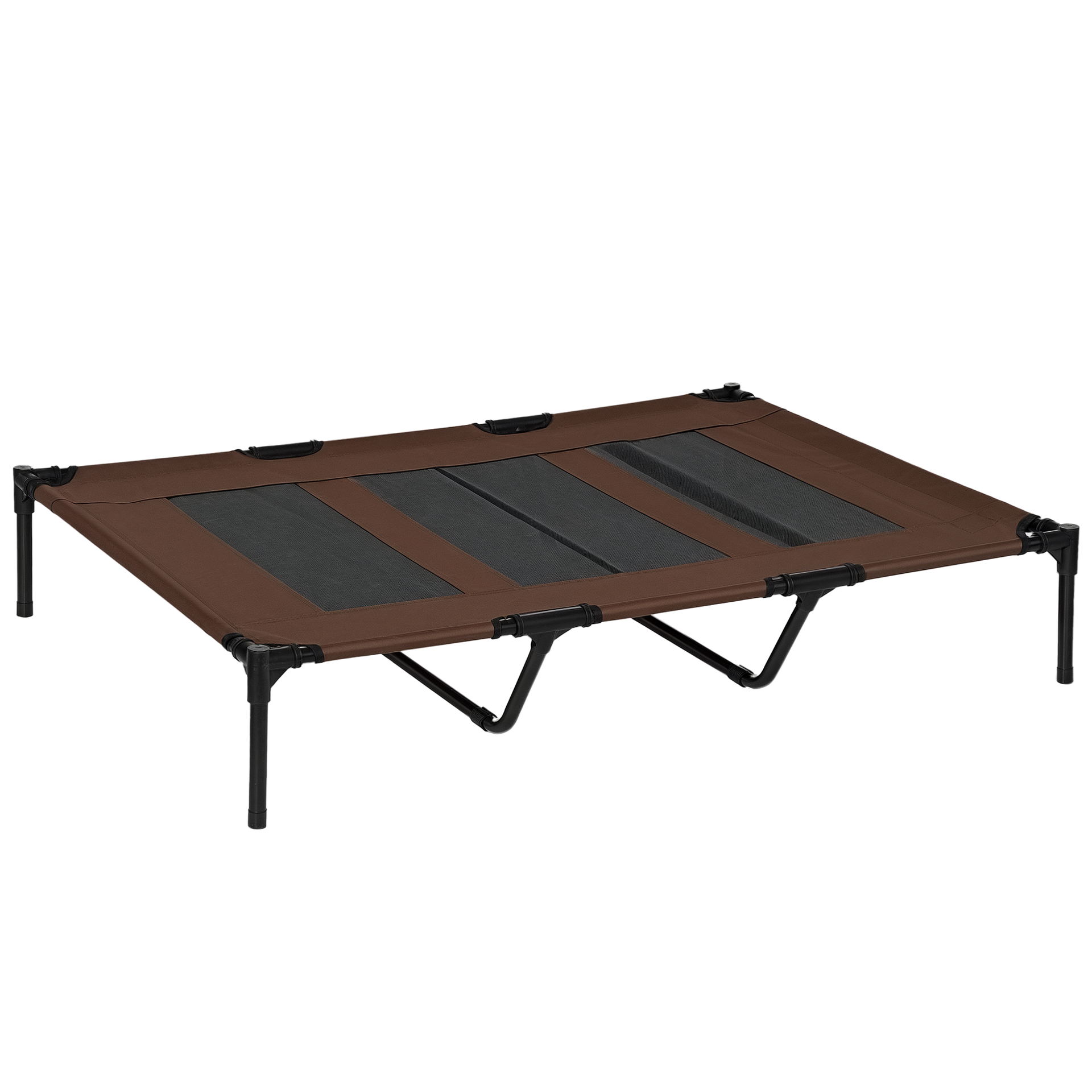 PawHut XL Elevated Dog Bed, Outdoor Raised Dog Bed, Portable Pet Cot w/Carry Bag Metal Frame Breathable Mesh Indoor and Outdoor Tan