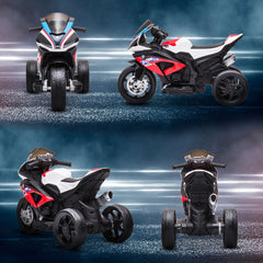 Aosom Licensed 6V Kids Ride on Motorcycle, Off-Road Battery Powered Three Wheels Dirtbike with USB, AUX, Music and Headlight for Toddler, Red