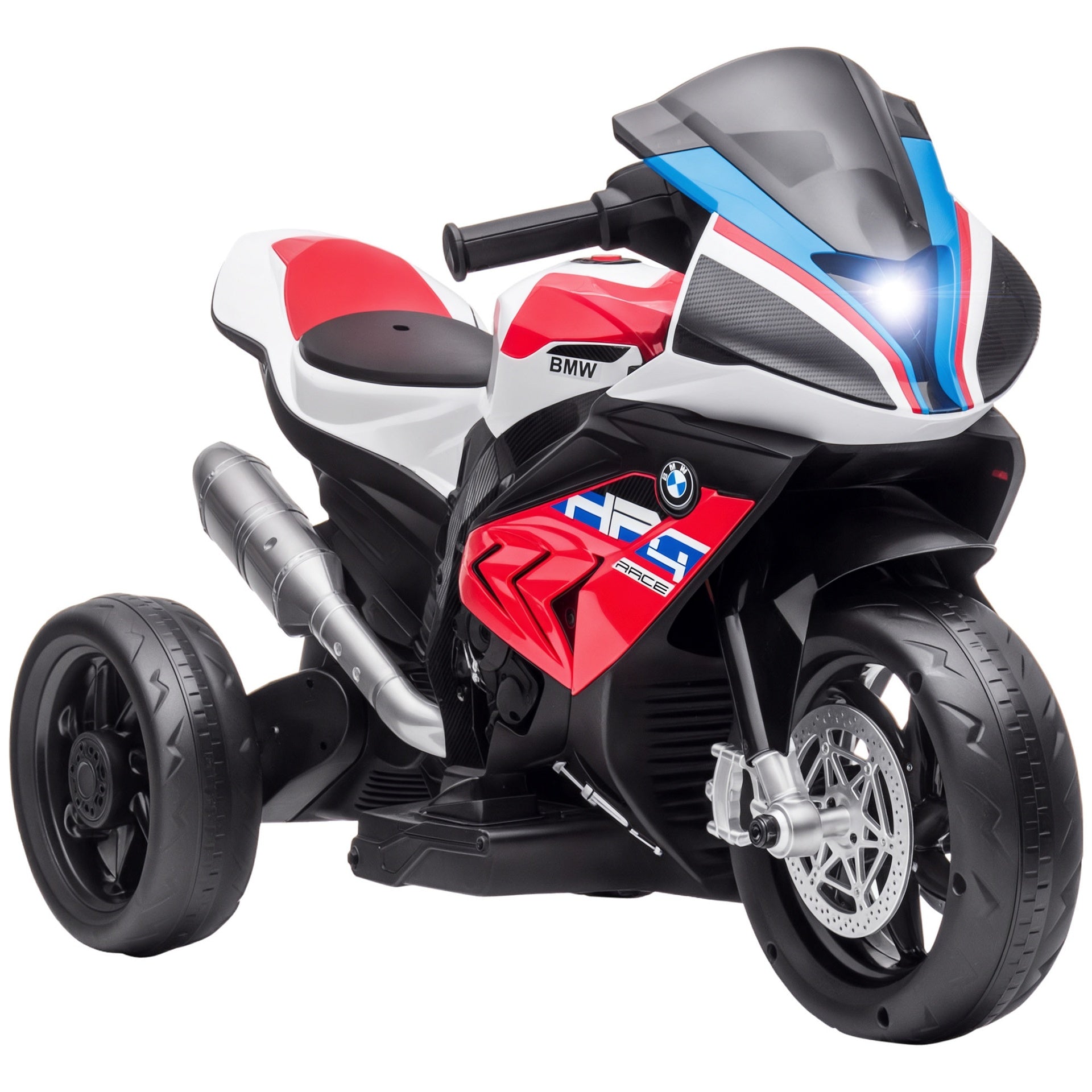 Aosom Licensed 6V Kids Ride on Motorcycle, Off-Road Battery Powered Three Wheels Dirtbike with USB, AUX, Music and Headlight for Toddler, Red