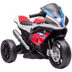 Aosom Licensed 6V Kids Ride on Motorcycle, Off-Road Battery Powered Three Wheels Dirtbike with USB, AUX, Music and Headlight for Toddler, Red