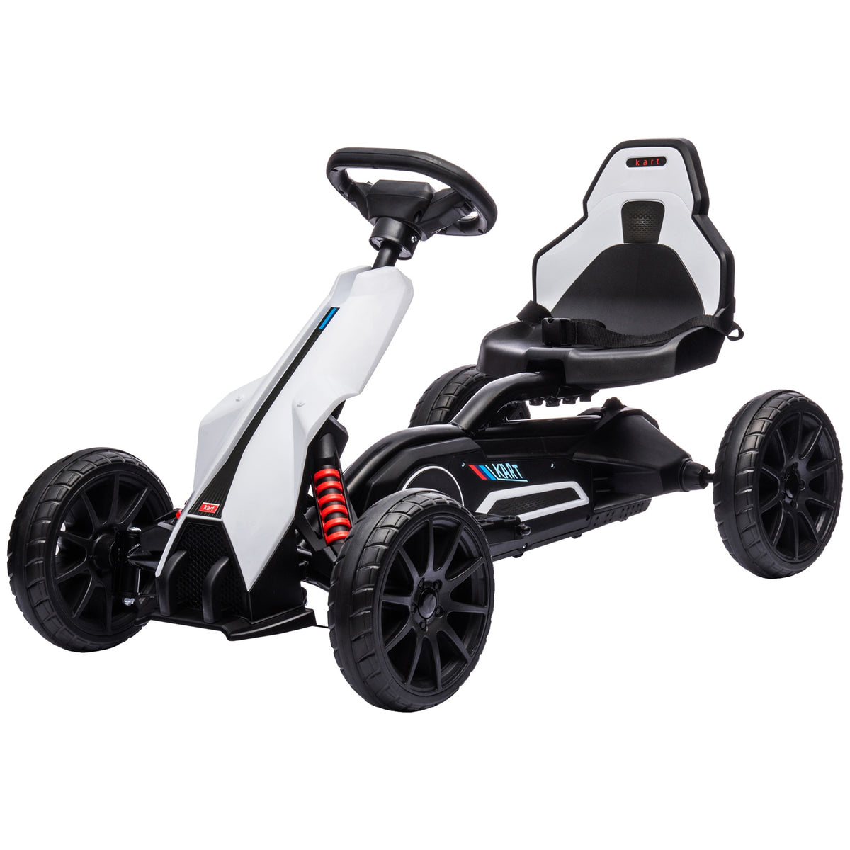 Aosom 12V Electric Go Kart for Kids w/ Adjustable Speed, White