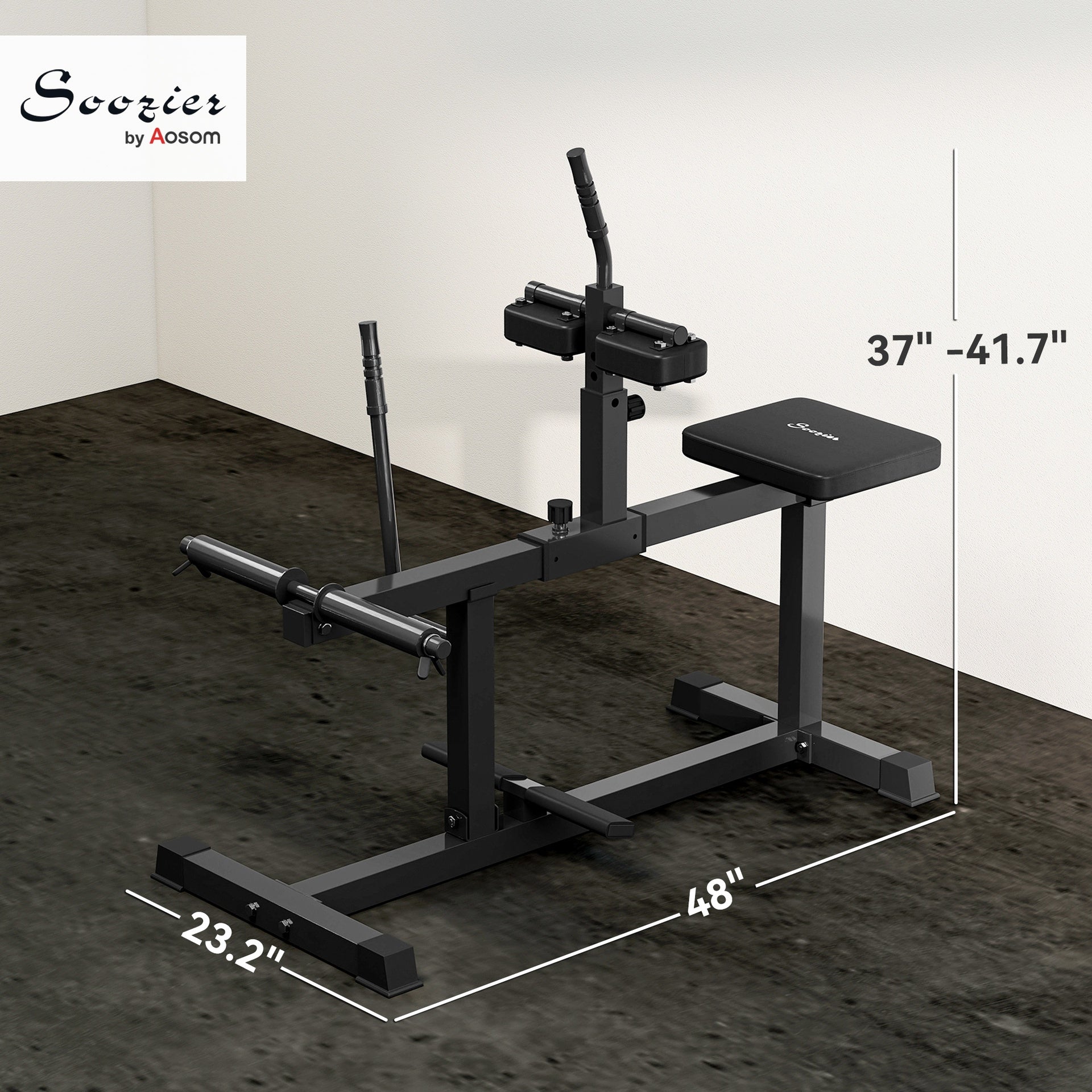 Soozier Adjustable Steel Seated Calf Raise Exercise Strength Training Gym Equipment, Black