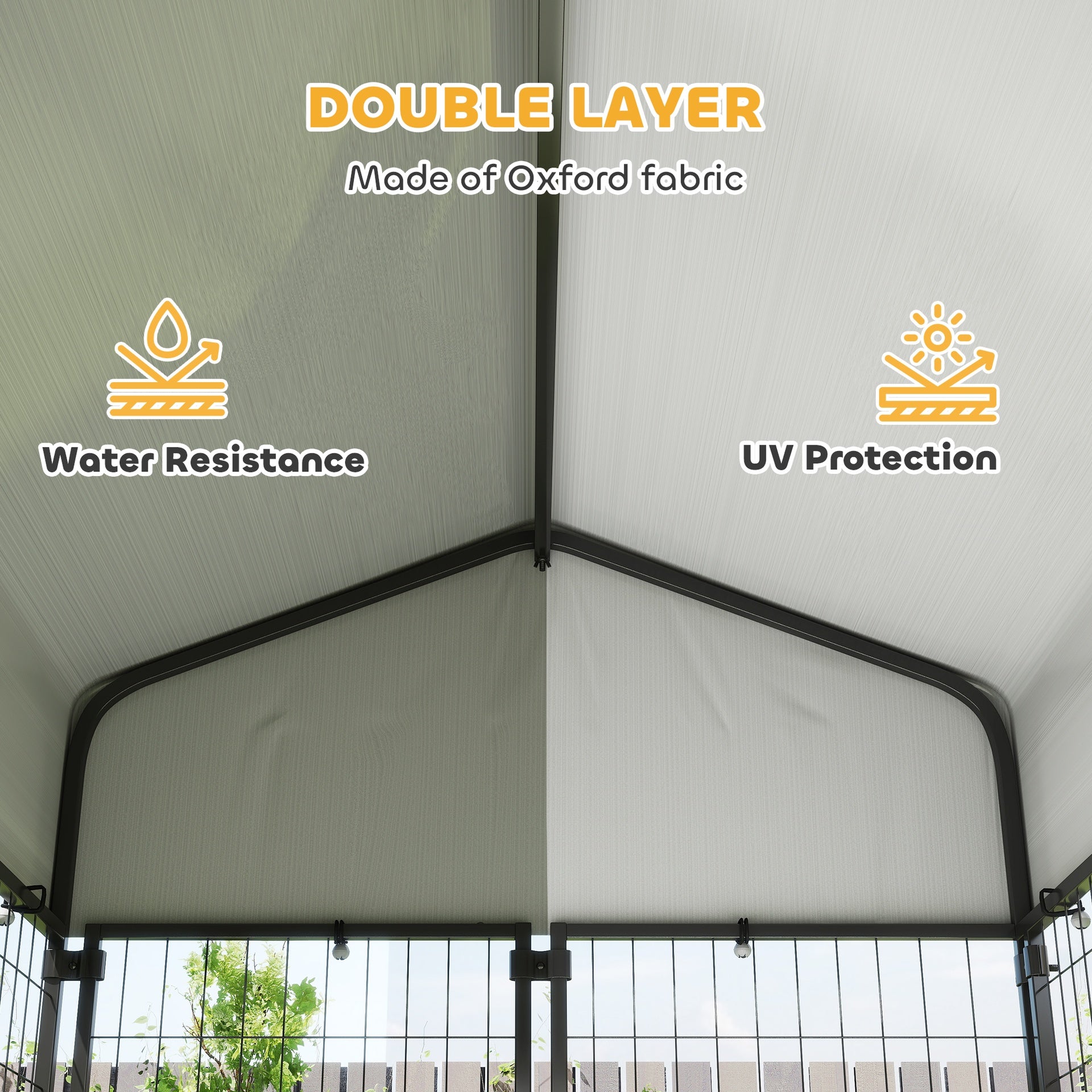 PawHut Outdoor Dog Kennel with Roof, 4' x 4' x 6' Heavy Duty Welded Wire Dog Playpen Enclosure with Escape-proof Lock
