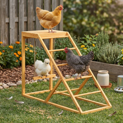 PawHut Chicken Activity Play for Healthy & Happy Animals with Chicken Perches & Hen Ladder, Chicken Coop Toy, Yellow