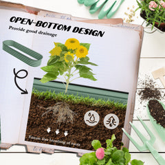 Outsunny 6.4' x 2' x 1' Galvanized Raised Garden Bed Kit, Metal Planter Box with Safety Edging, Green