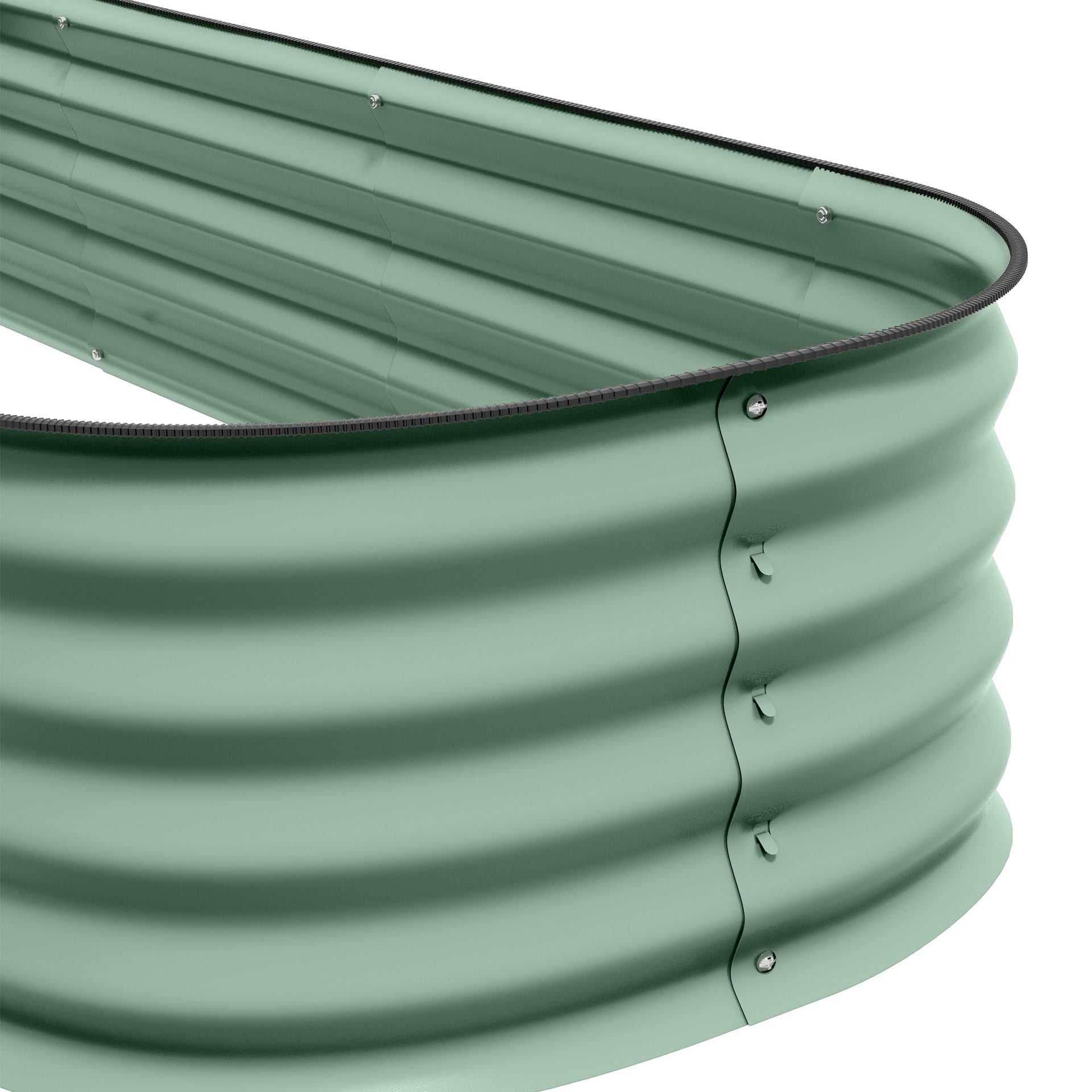 Outsunny 6.4' x 2' x 1' Galvanized Raised Garden Bed Kit, Metal Planter Box with Safety Edging, Green