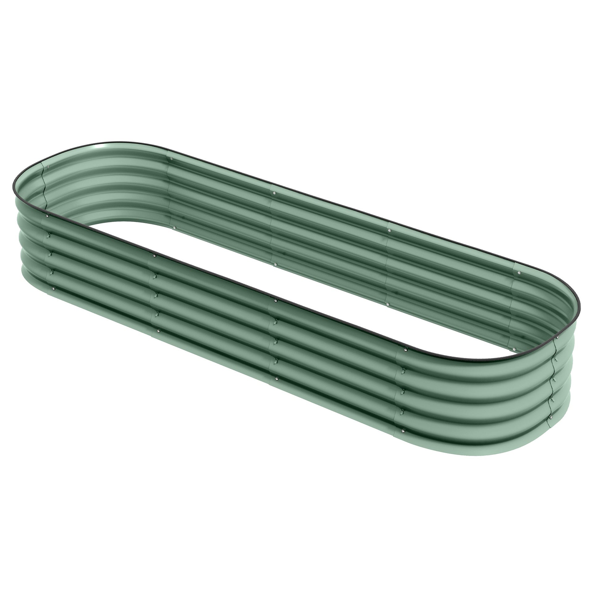 Outsunny 6.4' x 2' x 1' Galvanized Raised Garden Bed Kit, Metal Planter Box with Safety Edging, Green