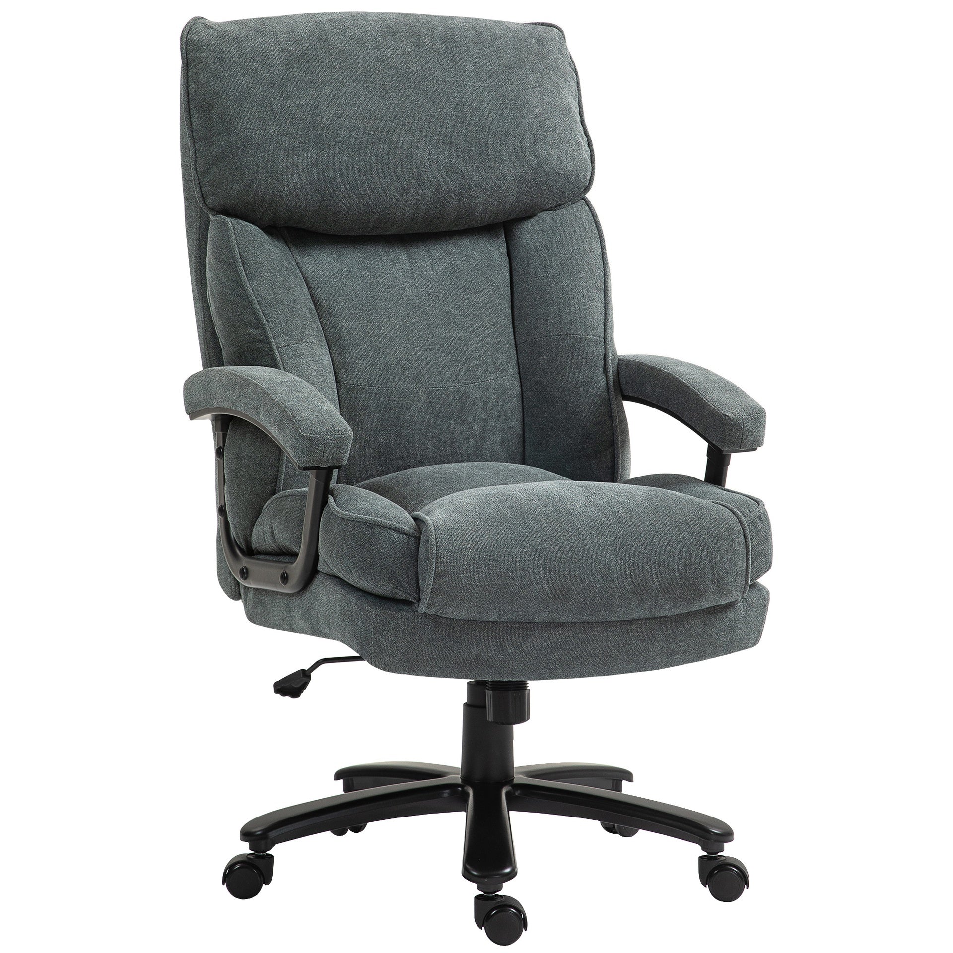 HOMCOM Big and Tall Executive Office Chair, Up to 450 lbs. Heavy Duty Desk Chair, Computer Chair for Heavy People, Gray