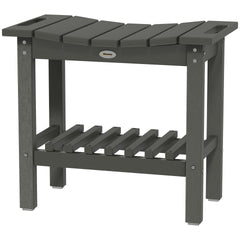 Outsunny HDPE Shower Bench, Waterproof Shower Stool with Handle, Storage Shelf, Non-Slip Pads for Indoor Outdoor, Dark Gray