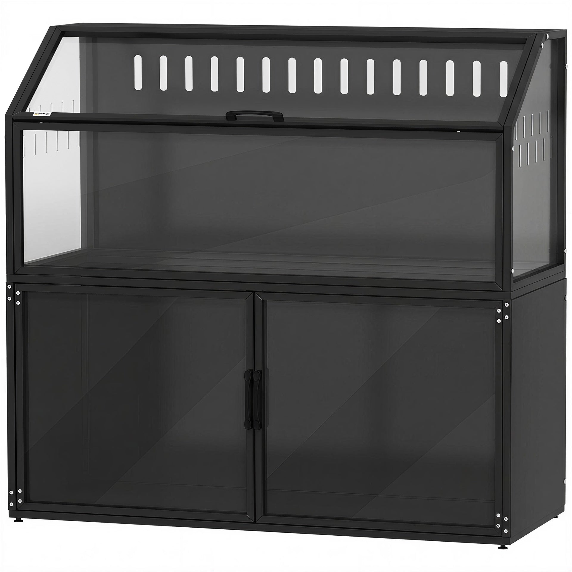 PawHut Hamster Cage with Storage Cabinet, Small Animal Cage with Easy View Acrylic Panels and Openable Top, Guinea Pig Habitat
